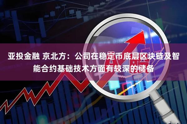 亚投金融 京北方：公司在稳定币底层区块链及智能合约基础技术方面有较深的储备