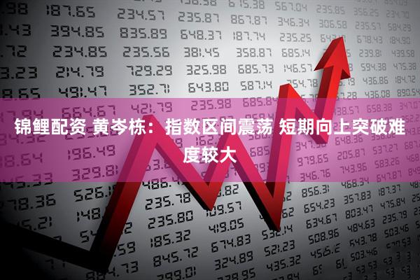 锦鲤配资 黄岑栋:指数区间震荡 短期向上突破难度较大